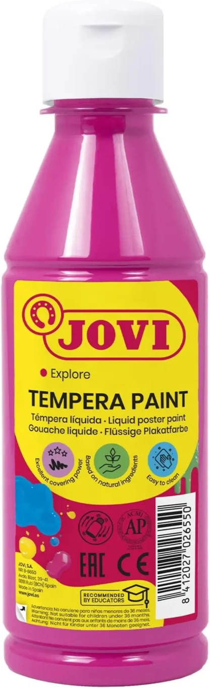 Pintura De Dedos Jovi De 500 Ml – Color Magenta, No Tóxica Y Lavable | Pintura Para Manualidades Infantiles A Partir De 2 Años, Ideal Para Uso Escolar Y Creatividad En Casa