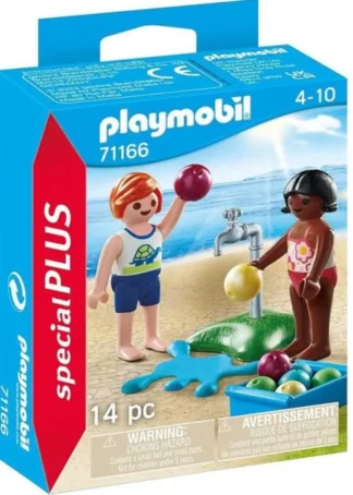 NIÑOS CON GLOBOS DE AGUA PLAYMOBIL