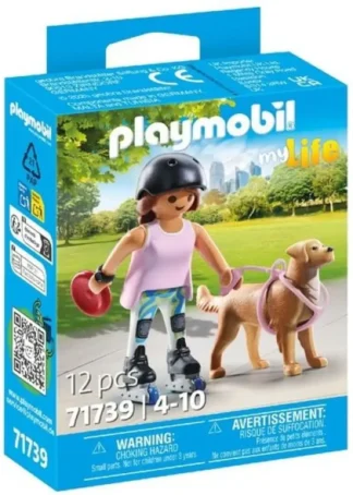 PATINADORA CON RETRIEVER PLAYMOBIL