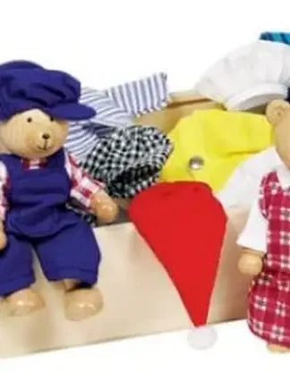 FAMILIA DE OSOS Y CAJA CON ROPA BENNA &BENNOH