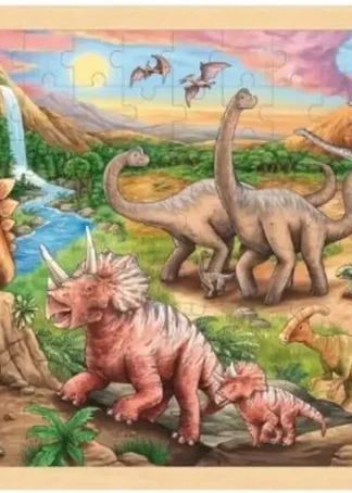 PUZZLE 96 PIEZAS EL VALLE DE LOS DINOSAURIOS MADERA