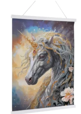 CRYSTAL ART SCROLL UNICORNIO (COSMIC UNICORN) 40X50CM