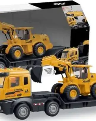 2 EN 1 CAMION DE TRANSPORTE CON EXCAVADORA LUZ Y SONIDO GIR