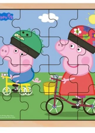 (D)PEPPA PIG BICICLETAS PUZZLE DE MADERA 16 PIEZAS