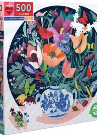 PUZLE REDONDO 500 PIEZAS BODEGON CON FLORES EEBOO