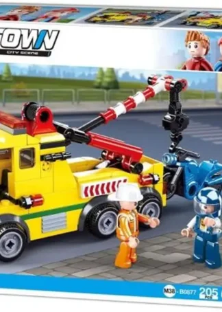 CAMION GRUA CON REMOLQUE 205 PIEZAS TOWN SLUBAN