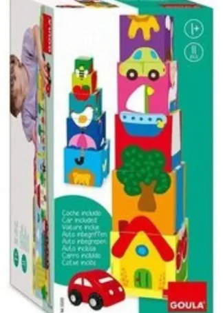 CUBOS APILABLES COCHE.(JUEGOS HABILIDAD)