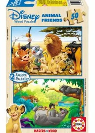 ANIMAL FRIENDS 2 PUZZLES DE MADERA DE 50 PIEZAS