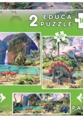 DINO WORLD 2 PUZZLES DE 100 PIEZAS