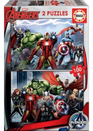 (2X100).MARVEL AVENGERS ASSEMBLE.(2 PUZZLES/100 PZAS)