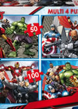 MARVEL AVENGERS.(MULTI 4 PUZZLES/50,80,100,150 PZAS)