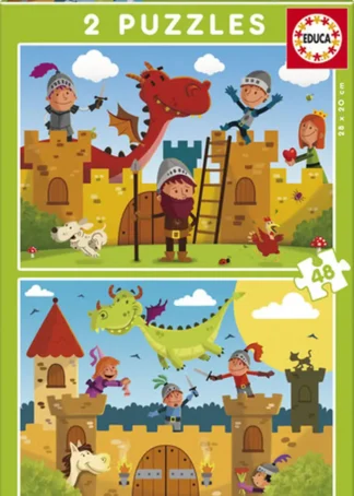 DRAGONES Y CABALLEROS 2 PUZZLES 48 PIEZAS