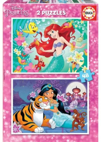 ARIEL + JASMIN PUZZLE 2X48 PIEZAS