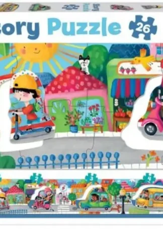 VEHICULOS EN LA CIUDAD STORY PUZZLE 26 PIEZAS