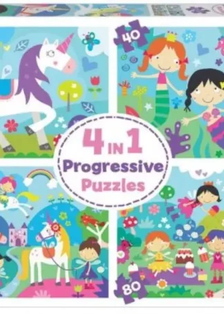 MUNDO DE FANTASIA 4 IN 1 PUZZLES 20 40 60 80 PIEZAS