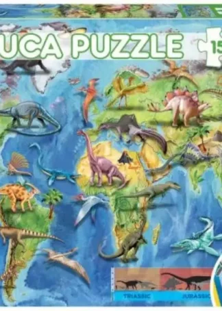 PUZZLE C/LAMINA MAPAMUNDI DINOSAURIOS 150 PIEZAS