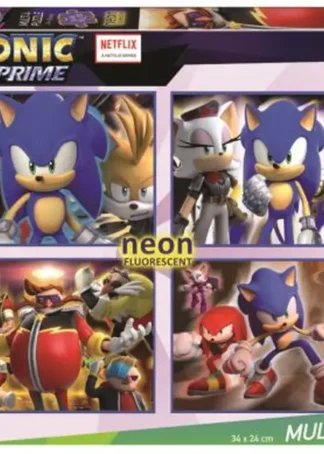 PUZZLE INFANTIL SONIC NEON MULTI 4 50 80 100 150 PIEZAS