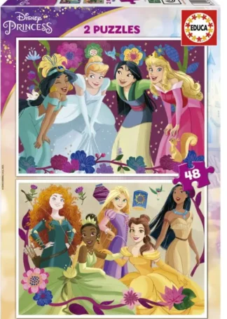 PUZZLE INFANTIL DISNEY PRINCESS 2X48 PIEZAS