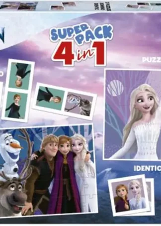 SUPERPACK 4 EN 1 FROZEN 2 PUZZLES + DOMINO + IDENTIC