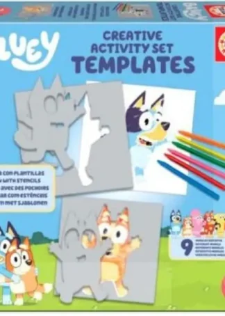 JUEGO DE DIBUJO CON PLANTILLAS CREATIVAS BLUEY