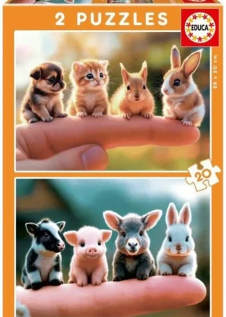 PUZZLE 2X20 PIEZAS BEBES ANIMALES