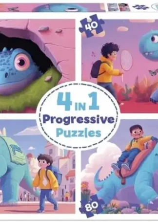 PUZZLE PROGRESIVO 4 EN 1 SIMPATICOS DINOS 20 40 60 80 PZS