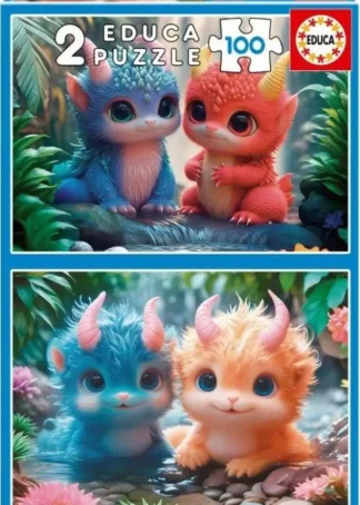 PUZZLE 2X100 PIEZAS MONSTRUOS ADORABLES