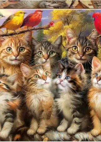 PUZZLE 500 PIEZAS GATITOS Y PAJAROS