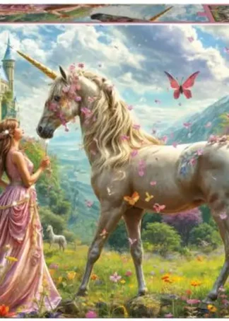 PUZZLE 500 PIEZAS HADAS Y UNICORNIOS CON MARIPOSAS