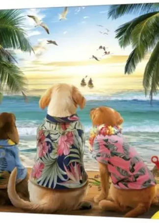 PUZZLE 1000 PIEZAS PERROS EN LA PLAYA