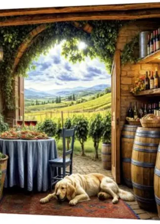 PUZZLE 1000 PIEZAS PERROS EN BODEGA DE VINOS