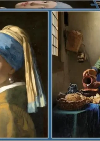 PUZZLE 2X1000 PIEZAS LA JOVEN DE LA PERLA + LA LECHERA