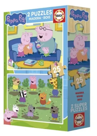 PUZZLE 2X25 PEPPA PIG MADERA