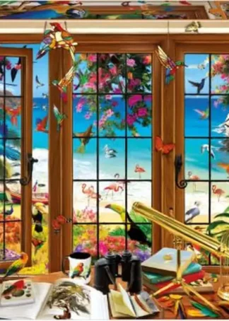 PUZZLE 1500 PIEZAS VENTANA OBSERVADOR AVES