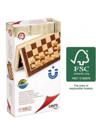 AJEDREZ MAGNETICO MARQUETERIA MADERA