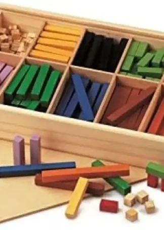 CAJA DE MADERA CON 300 REGLETAS COLORES 1X1CM FAIBO