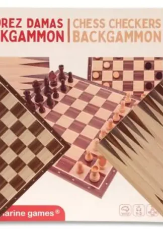 AJEDREZ DAMAS Y BACKGAMMON FSC 100%