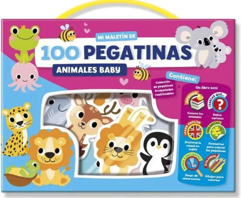 MALETIN 100 PEGATINAS ANIMALES BABY
