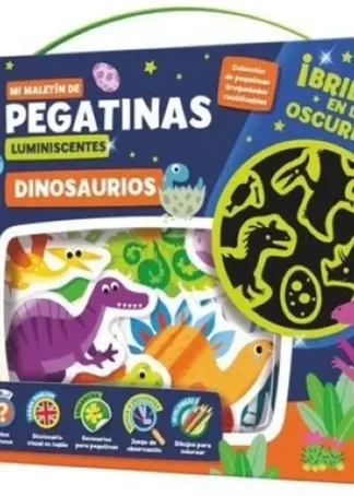 MALETIN 100 PEGATINAS LUMINISCENTES DINOSAURIOS
