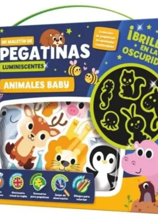 MALETIN 100 PEGATINAS LUMINISCENTES ANIMALES BABY