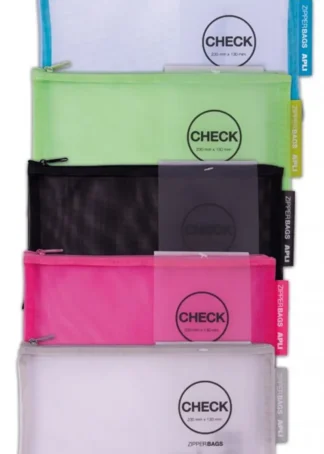 C/20 BOLSAS ZIPPER CHECK CON CREMALLERA COLORES SURTIDOS