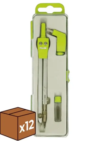 C/12 ESTUCHE COMPAS ESCOLAR 3 PIEZAS CON ADAPTADOR UNIVERSA