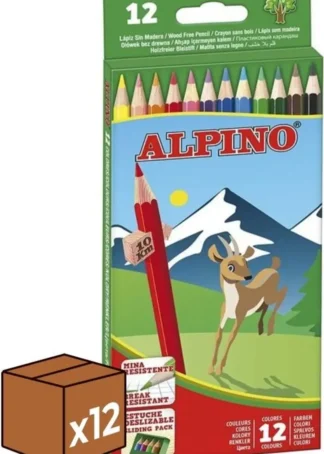 (PACK 12U.) ESTUCHE 12 LAPICES COLORES ALPINO 654