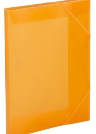 PAQ/10 CARPETAS Fº GOMAS SOLAPAS PP TRANSLUCIDO NARANJA