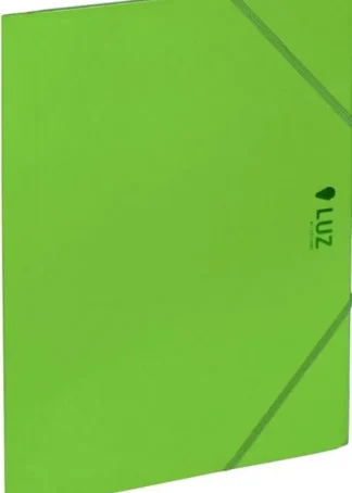 PAQ/5 CARPETA Fº CARTON GOMAS Y SOLAPAS VERDE LUZ