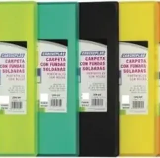 PAQ/12 CARPETA 20 FUNDAS A4 TAPA FLEXIBLE SURTIDO CARCHIPLA