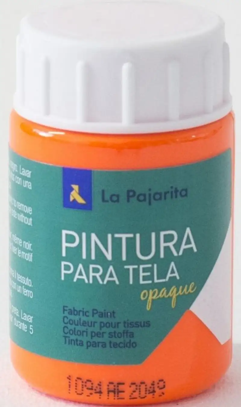 C/6 BOTE PINTURA PARA TELA OPACA LA PAJARITA NARANJA 35ML