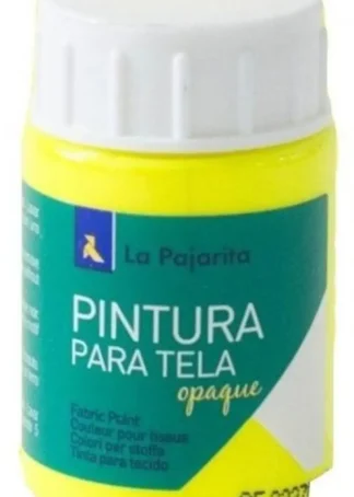 C/6 BOTE PINTURA PARA TELA OPACA LA PAJARITA AMARILLO 35ML