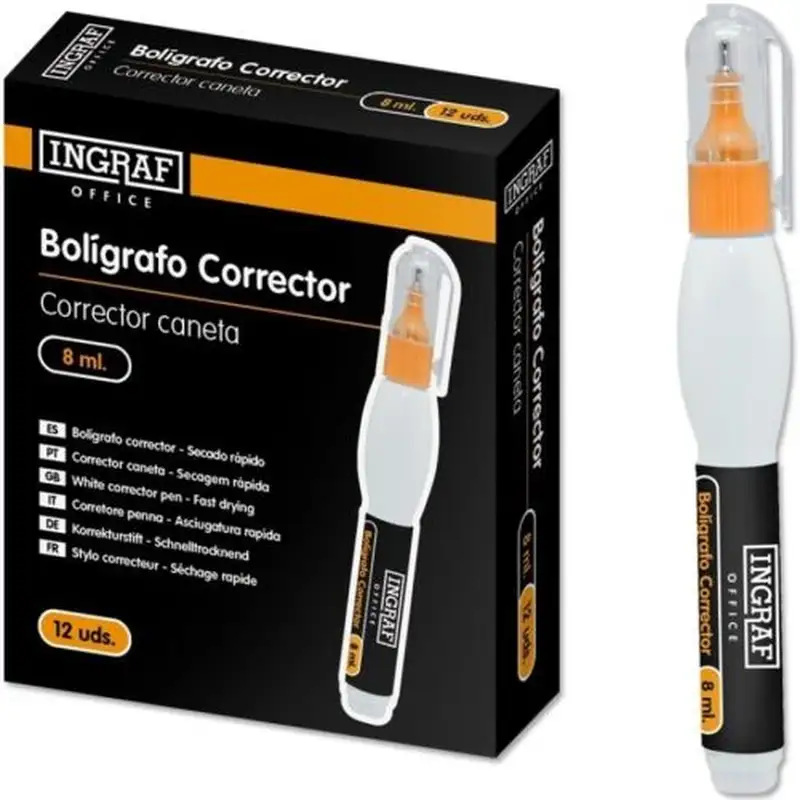 C/12 BOLIGRAFO CORRECTOR 8ML INGRAF