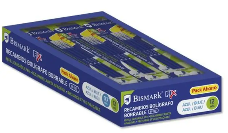 C/12 RECAMBIO BOLIGRAFO BORRABLE AZUL BISMARK